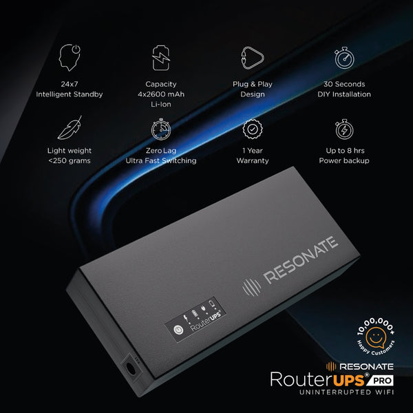 RESONATE RouterUPS, Mini Power Backup for WiFi Router
