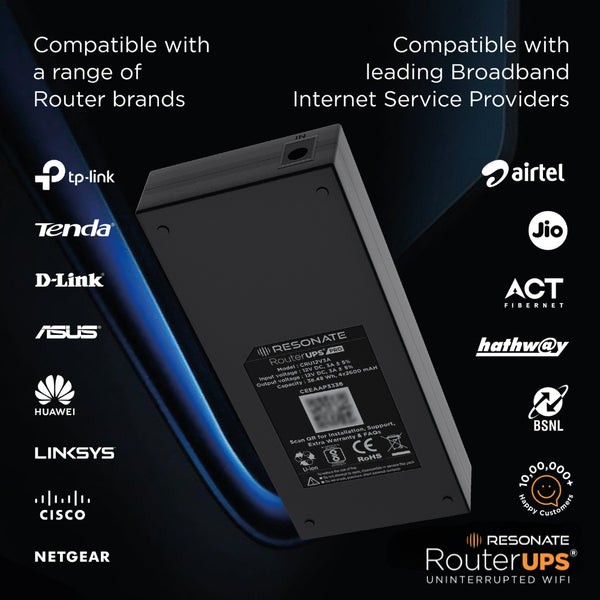 RESONATE RouterUPS, Mini Power Backup for WiFi Router