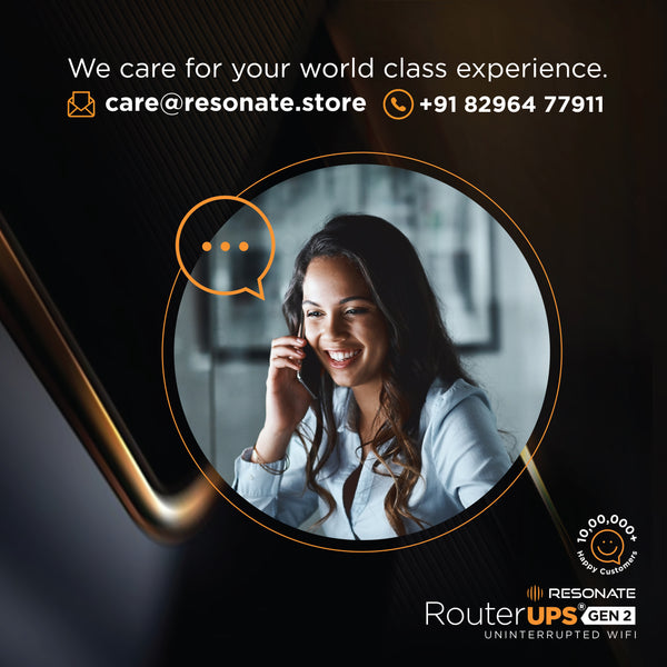 Resonate RouterUPS® Gen2 | Up to 6 Hrs Backup | 7800mAh Battery, 95% Extra Power | UPS for 12V WiFi Routers (≤2A), FTTH, Set-Top Boxes & IoT Devices