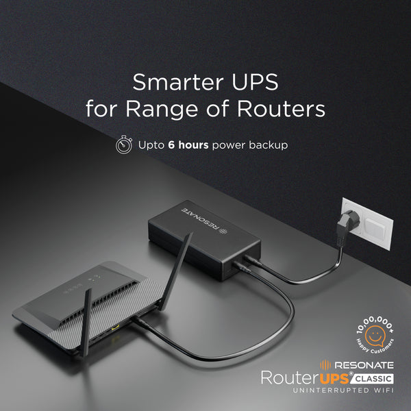 Resonate RouterUPS® Classic CRU5V | Up to 6 Hrs Backup | 4000mAh Mini UPS for 5V WiFi Routers (≤2A), ONTs, Raspberry Pi & IoT Devices | BIS Certified