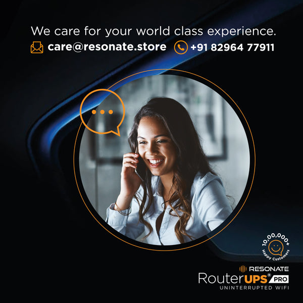 Resonate RouterUPS® Pro | Up to 8 Hrs Backup | 10400mAh Mini UPS for 12V WiFi Routers (≤3A), Gaming, ONT/FTTX, STB & IoT Devices | 100% Extra Power, Multi-LED Indicator