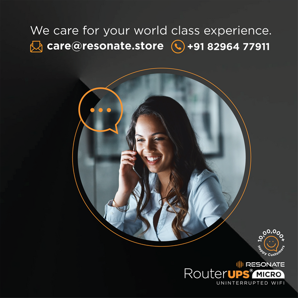 Resonate RouterUPS® Micro | Up to 3 Hrs Backup | Compact Mini UPS for 12V WiFi Routers & Modems (≤2A) | Intelligent Charging, CE/ROHS/BIS Certified