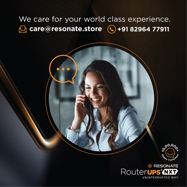 Resonate RouterUPS® NxT | Most Advanced Router UPS for 12V WiFi Router & Modem (Supports up to 3A) | 7800mAh Backup | Intelligent Charging | Up to 6 Hrs Internet