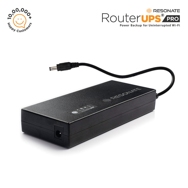 Resonate RouterUPS® Pro | 8 Hours Backup, 10400mAh Mini UPS, 100% Extra Power | Power Backup for 12V WiFi Routers (Up to 3A), Gaming, ONT/FTTX, STB, Intercom, IoT Devices | Multi-LED Indicator – Jio Fiber, Airtel Xstream Compatible