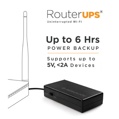 Resonate RouterUPS® Classic CRU5V | 6 Hours Backup Mini UPS for 5V WiFi Routers, ONTs, Raspberry Pi & IoT Devices | 4000mAh Battery, BIS Certified Power Backup