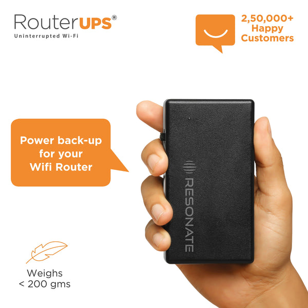 Resonate RouterUPS® Classic CRU5V | 6 Hours Backup Mini UPS for 5V WiFi Routers, ONTs, Raspberry Pi & IoT Devices | 4000mAh Battery, BIS Certified Power Backup