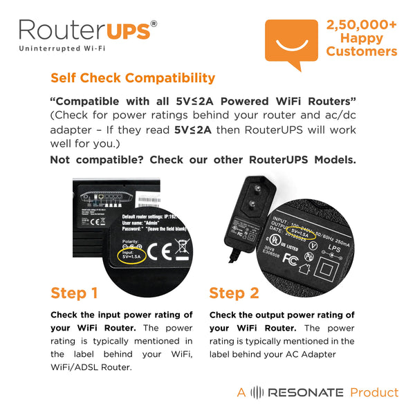 Resonate RouterUPS® Classic CRU5V | 6 Hours Backup Mini UPS for 5V WiFi Routers, ONTs, Raspberry Pi & IoT Devices | 4000mAh Battery, BIS Certified Power Backup