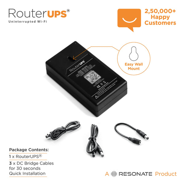 Resonate RouterUPS® Classic CRU5V | 6 Hours Backup Mini UPS for 5V WiFi Routers, ONTs, Raspberry Pi & IoT Devices | 4000mAh Battery, BIS Certified Power Backup