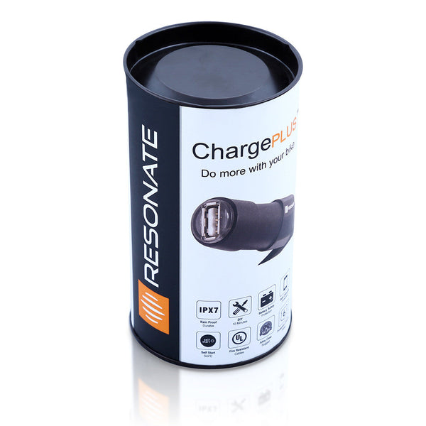 RESONATE ChargePLUS Advanced - All Weather, IPX7 Water Proof, Automotive Grade USB Port to charge Smartphone, GPS, GoPro on motorbike